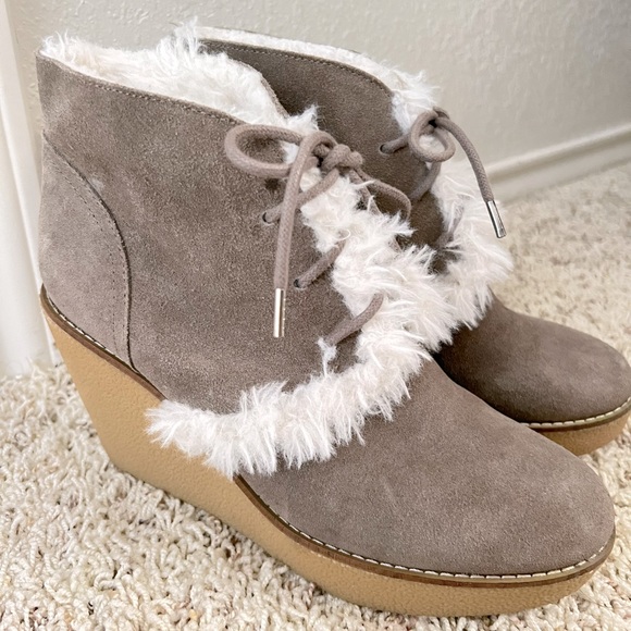 GAP Ankle Booties Suede Faux Fur - Picture 2 of 5